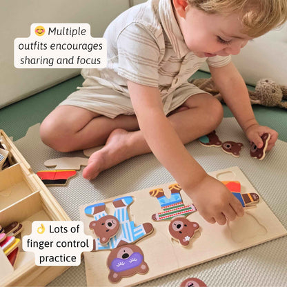 Wooden Puzzle Game - Bears Dress Up Set
