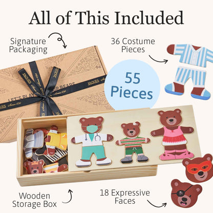 Wooden Puzzle Game - Bears Dress Up Set