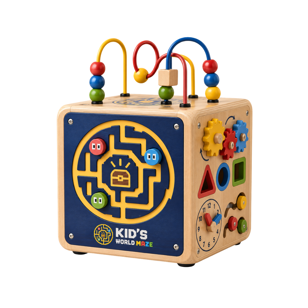 Kid's World Maze Wooden Activity Cube
