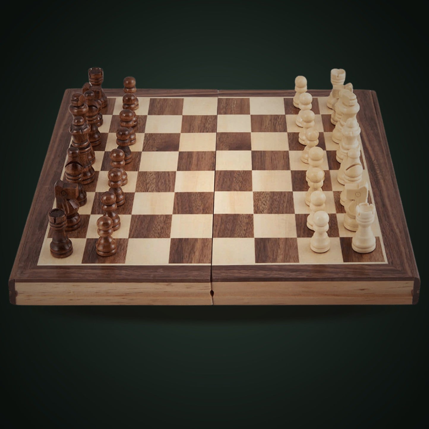 Folding Chess Board - Luxury 15 Inch Chess Set