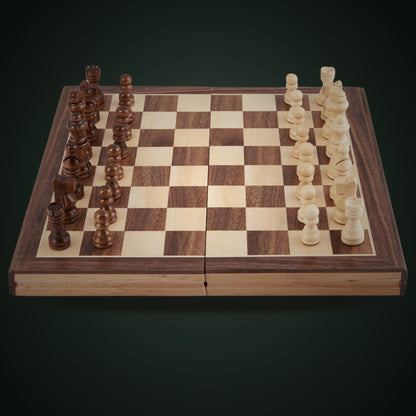 Folding Chess Board - Luxury 15 Inch Chess Set
